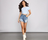 Tied To Basic Staples Ribbed Top