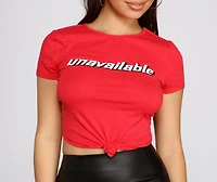 Unavailable Graphic Crop Top