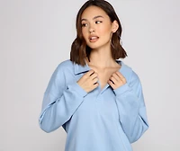 Preppy Vibes Collared Polo Top