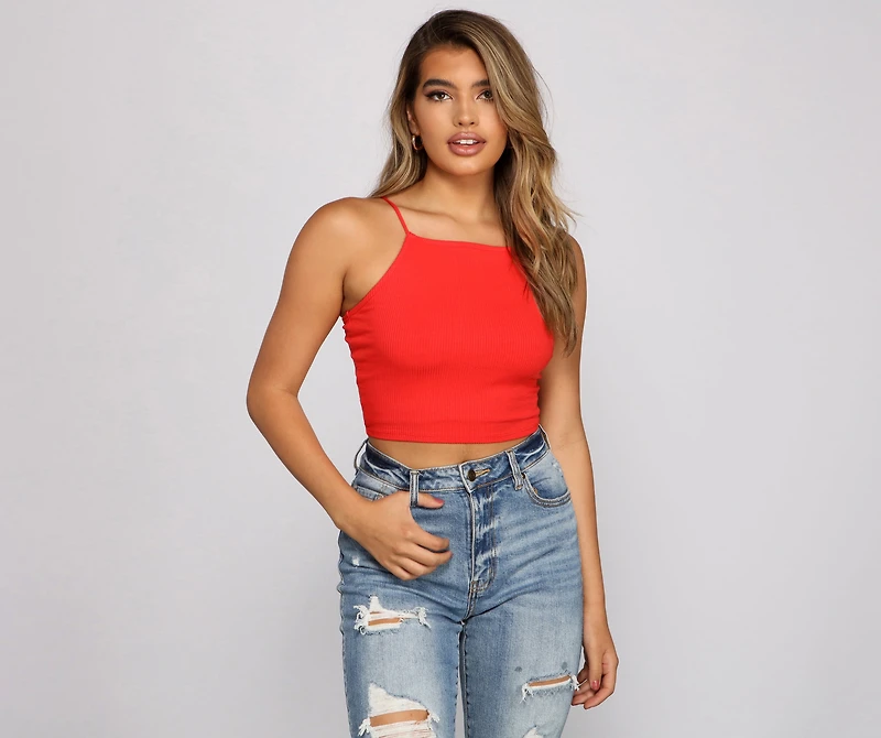 Basic Vibes Halter Crop Top