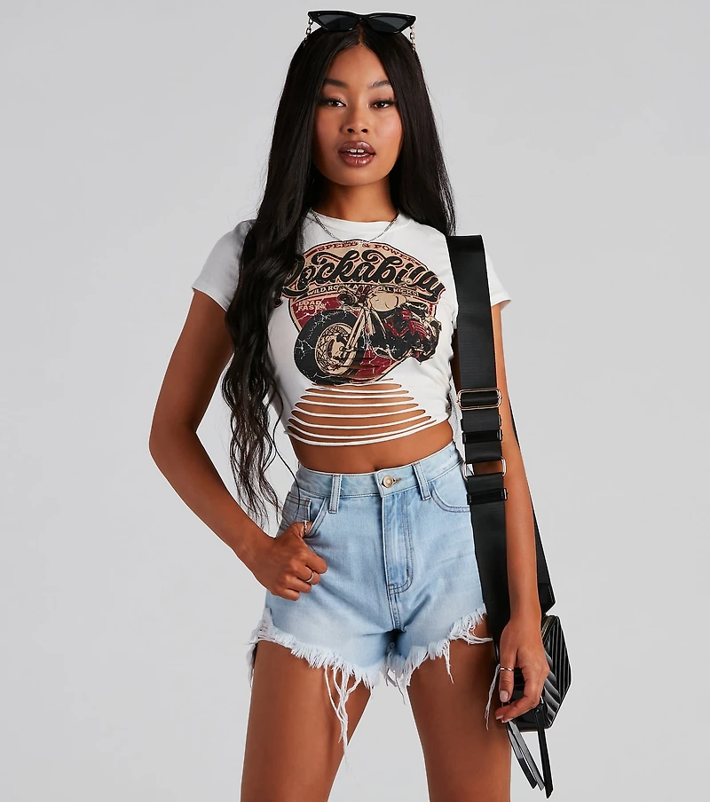 Rocker Babe Cropped Graphic Tee