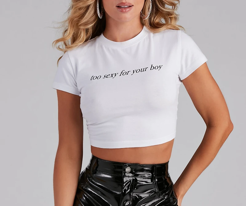 Too Sexy Graphic Crop Tee