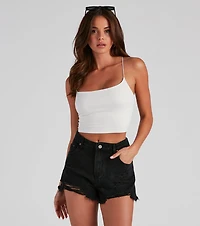 The One Ribbed Knit Crop Tank