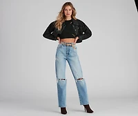 Split Emotions Cutout Crop Top