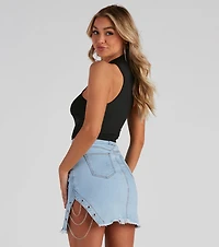 High Priority Mock Neck Crop Top