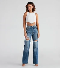 Chain Of Plans High Neck Crop Top