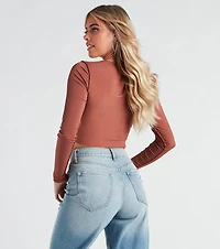 Casually Chic Long Sleeve Corset Top