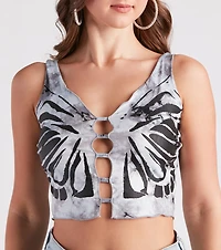 Butterfly Baby Tie Dye Crop Top