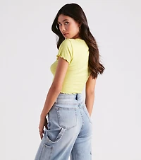 Flirt Factor Cutout Crop Tee