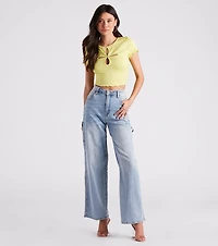 Flirt Factor Cutout Crop Tee