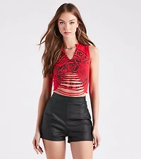 Uptown Edge Moto Slash Graphic Tank Top