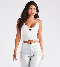 Frill Of The Moment Ruffle Tank Crop Top