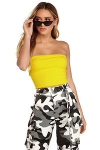 Basic Ribbed Cropped Tube Top