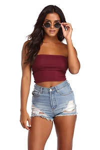 Basic Ribbed Cropped Tube Top