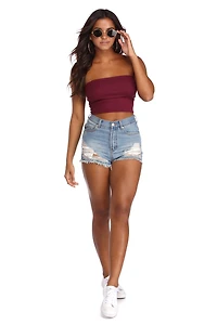 Basic Ribbed Cropped Tube Top