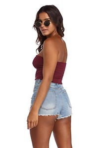 Basic Ribbed Cropped Tube Top