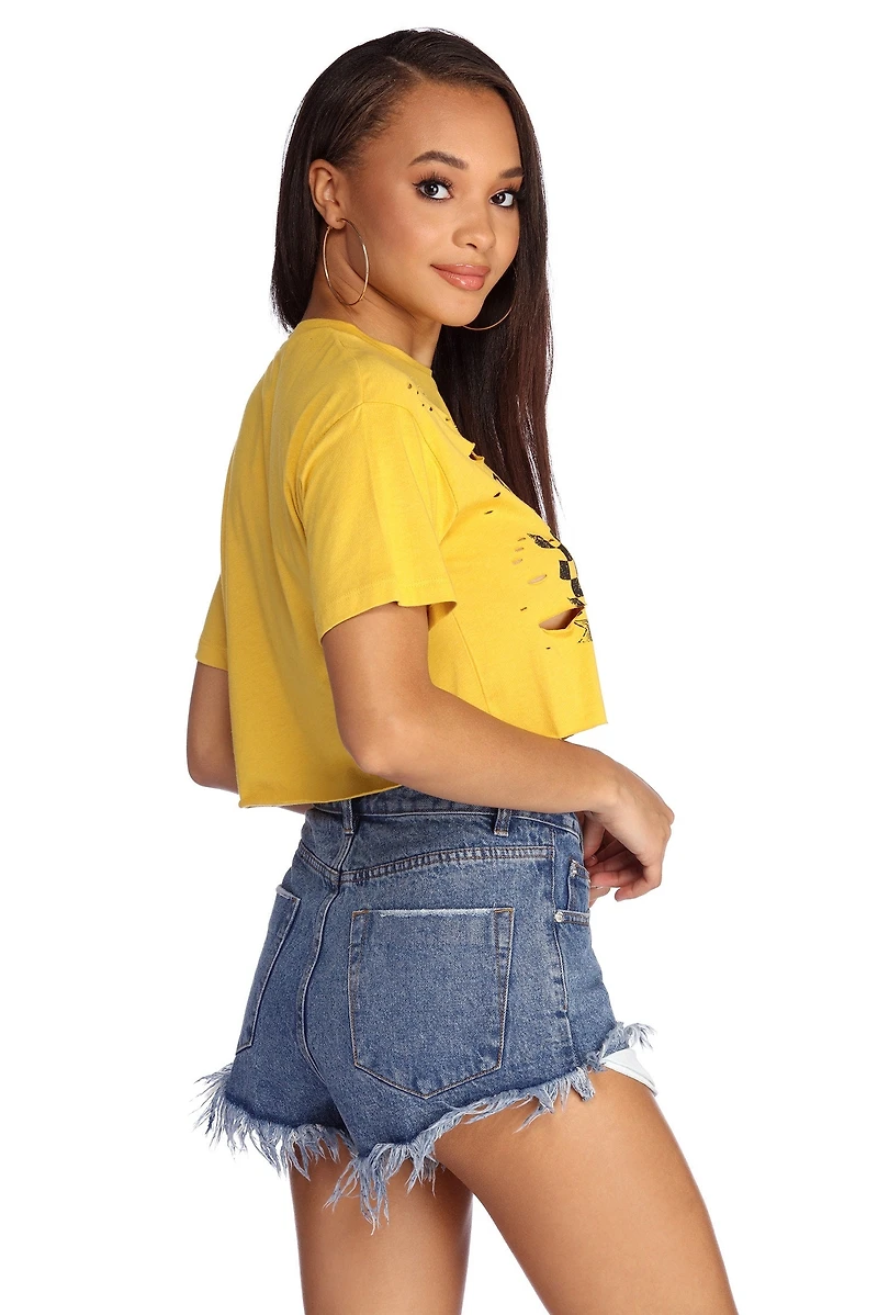 Born To Ride Cropped Tee