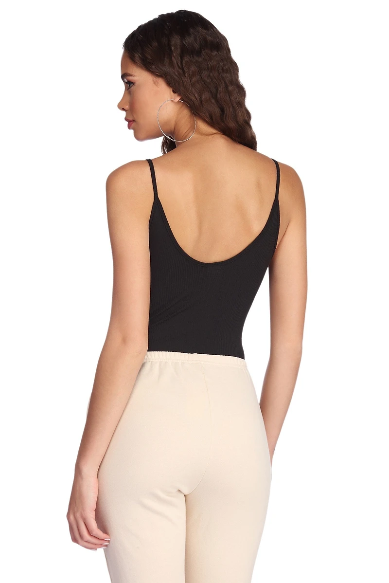 Essential Ribbed Sleeveless Bodysuit