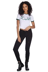 Lucky Graphic Ringer Tee
