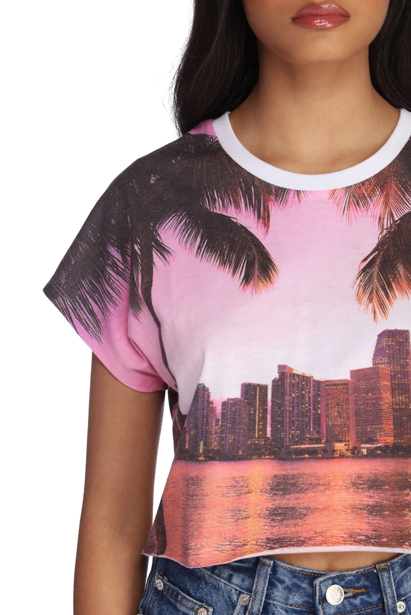Miami Coast Cropped Tee