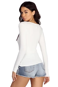 Basic Knit Long Sleeve Top
