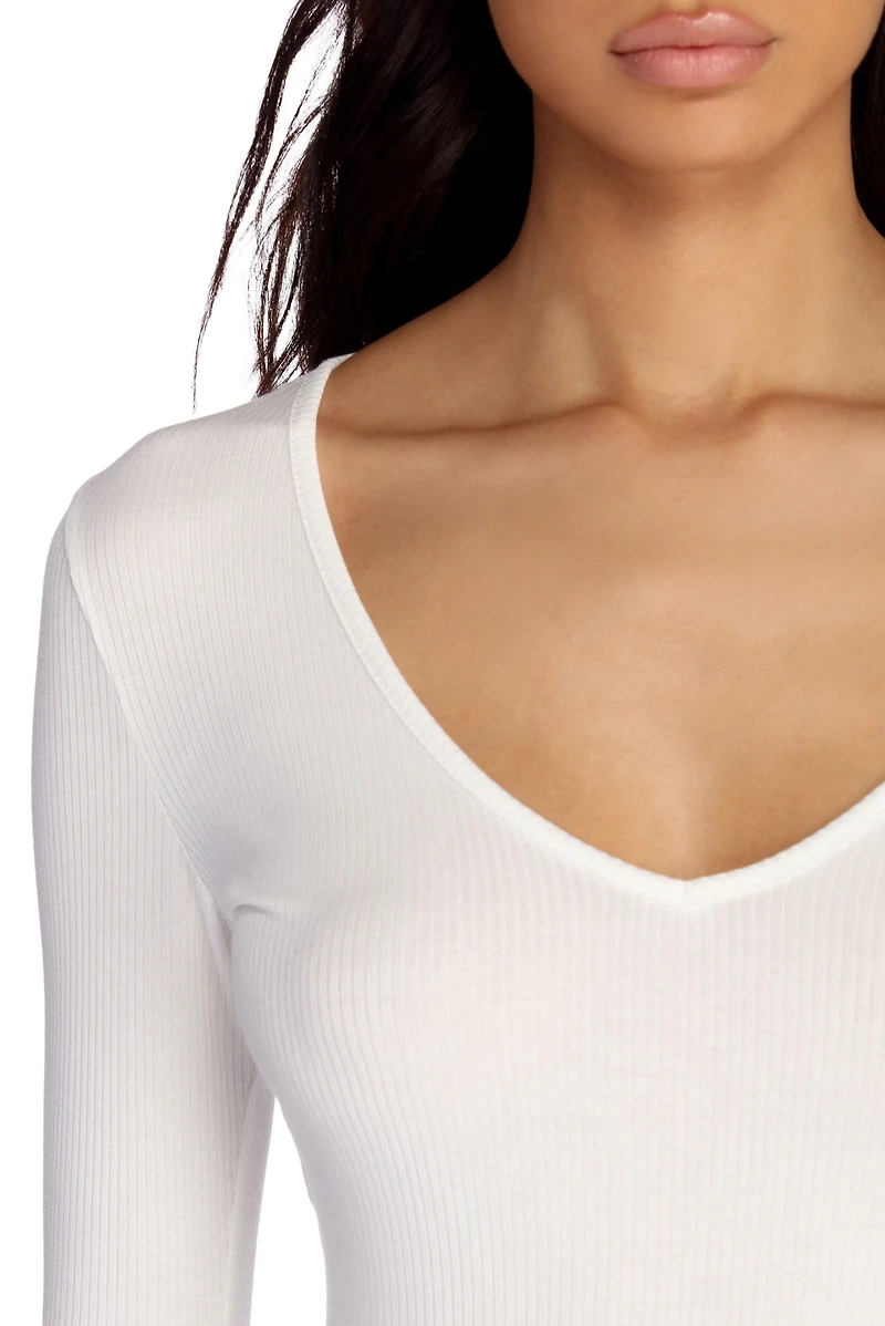 Basic Knit Long Sleeve Top
