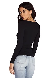 Basic Knit Long Sleeve Top