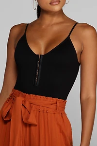 Off The Hook Ribbed Bodysuit