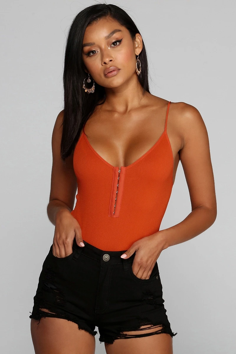 Off The Hook Ribbed Bodysuit