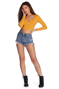 Down A Notch Crop Top