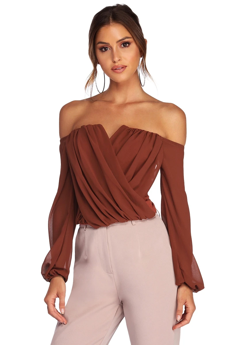 Sophisticated Chiffon Strapless Top