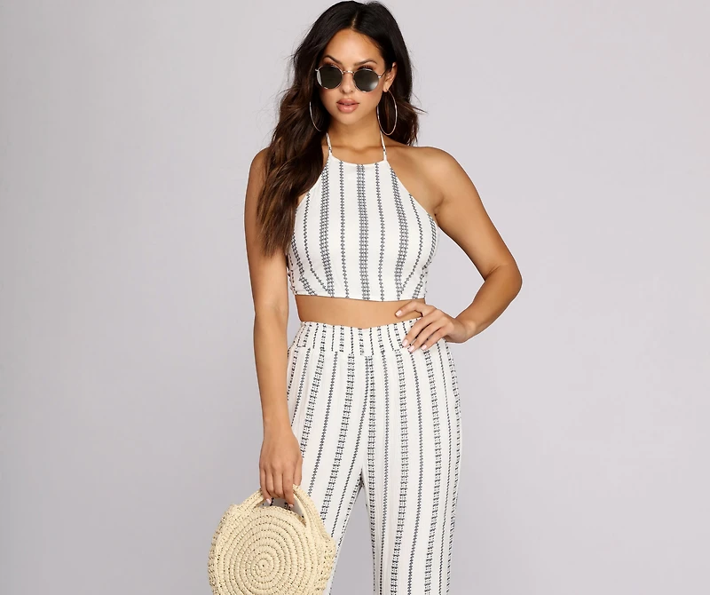 Let Loose Tie Halter Top