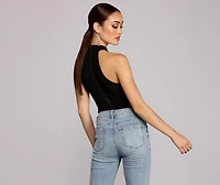 Sidebar Mock Neck Bodysuit