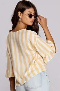 Stripe The Day Cropped Blouse