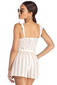 Darling Ruffle Crochet Bodysuit