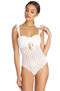 Darling Ruffle Crochet Bodysuit