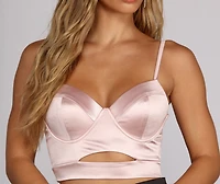 Lock & Keyhole Satin Bustier