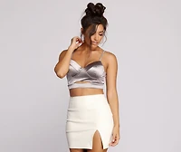 Lock & Keyhole Satin Bustier