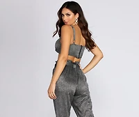 Run It Metallic Crop Top
