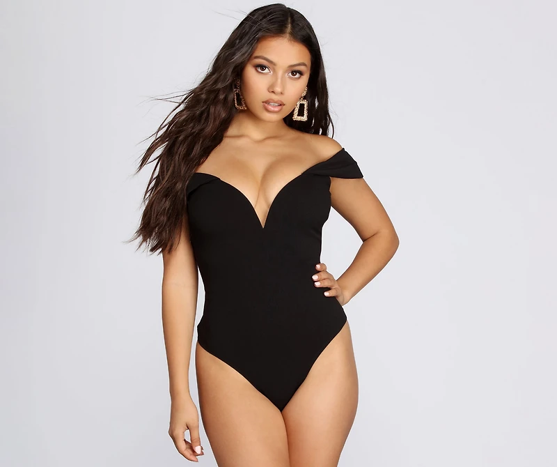 Dressy Deep V Crepe Bodysuit