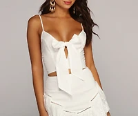 Before Eyelet Go Tie-Front Top