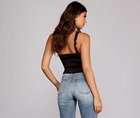 Stunning Satin Cropped Bustier