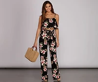 Total Tropics Ruffle Crop Top