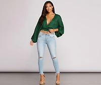 Perfect Plunge Dolman Sleeve Top