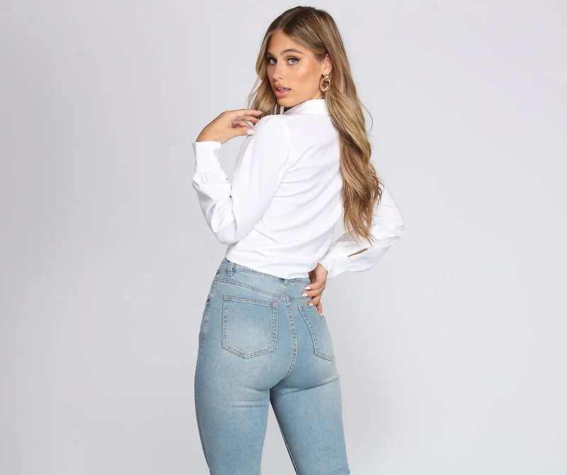 Out Of Office Tie Blouse