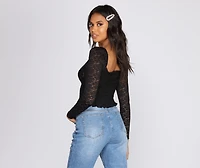 Pretty And Smocked Lace Top