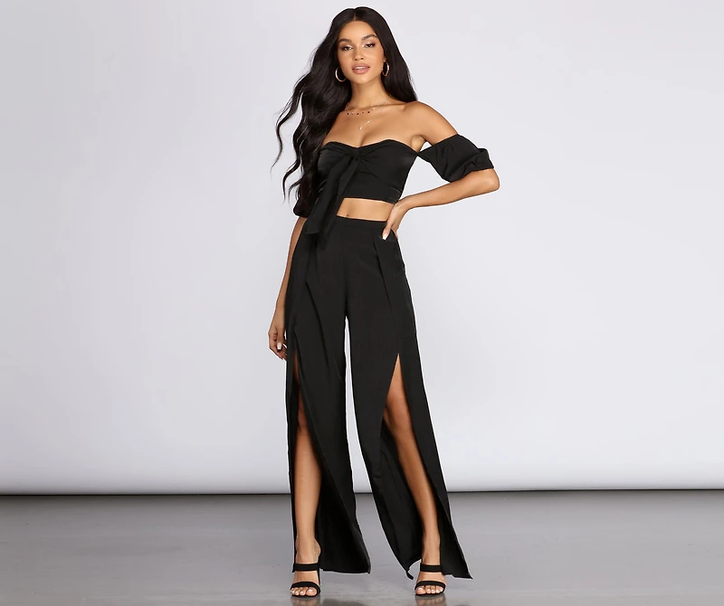 Bow Baby Cropped Blouse