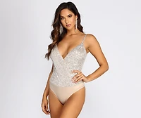 Sequin Beauty Surplice Bodysuit