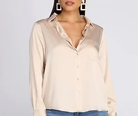 Satin Button Up Tunic