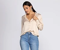 Satin Button Up Tunic